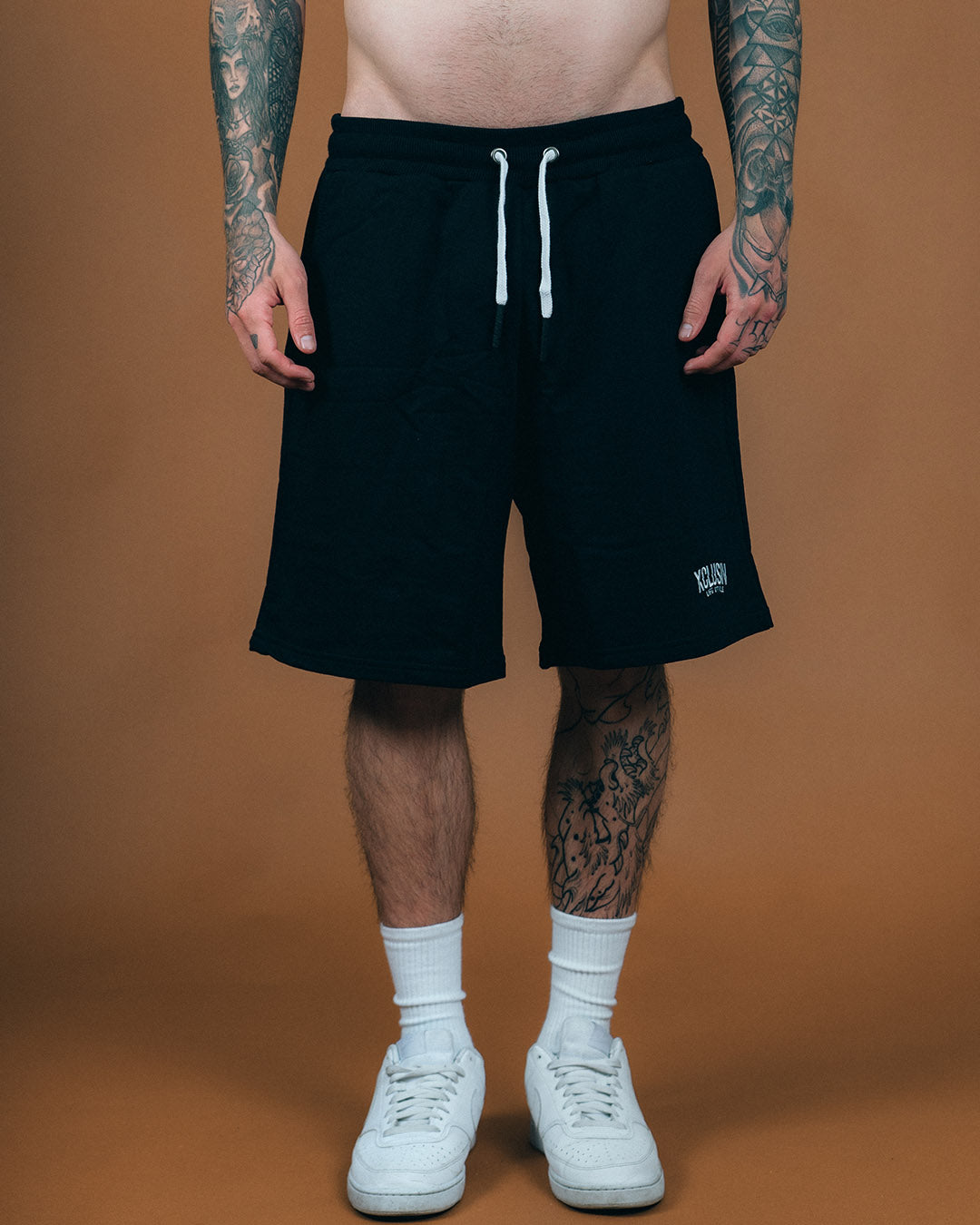 XCLUSIV FRENCH TERRY BLACK SHORT | Streetwear Clothing – Xclusiv